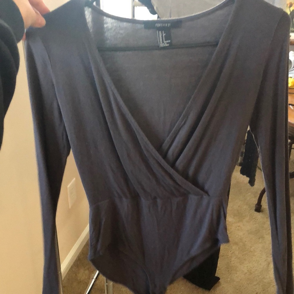 Criss cross deep v bodysuit